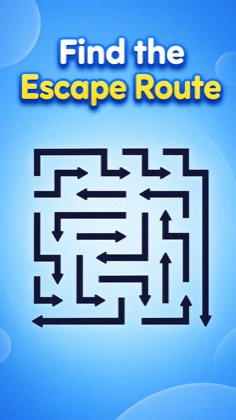 Find the Escape Route — arrow maze on a blue sky background